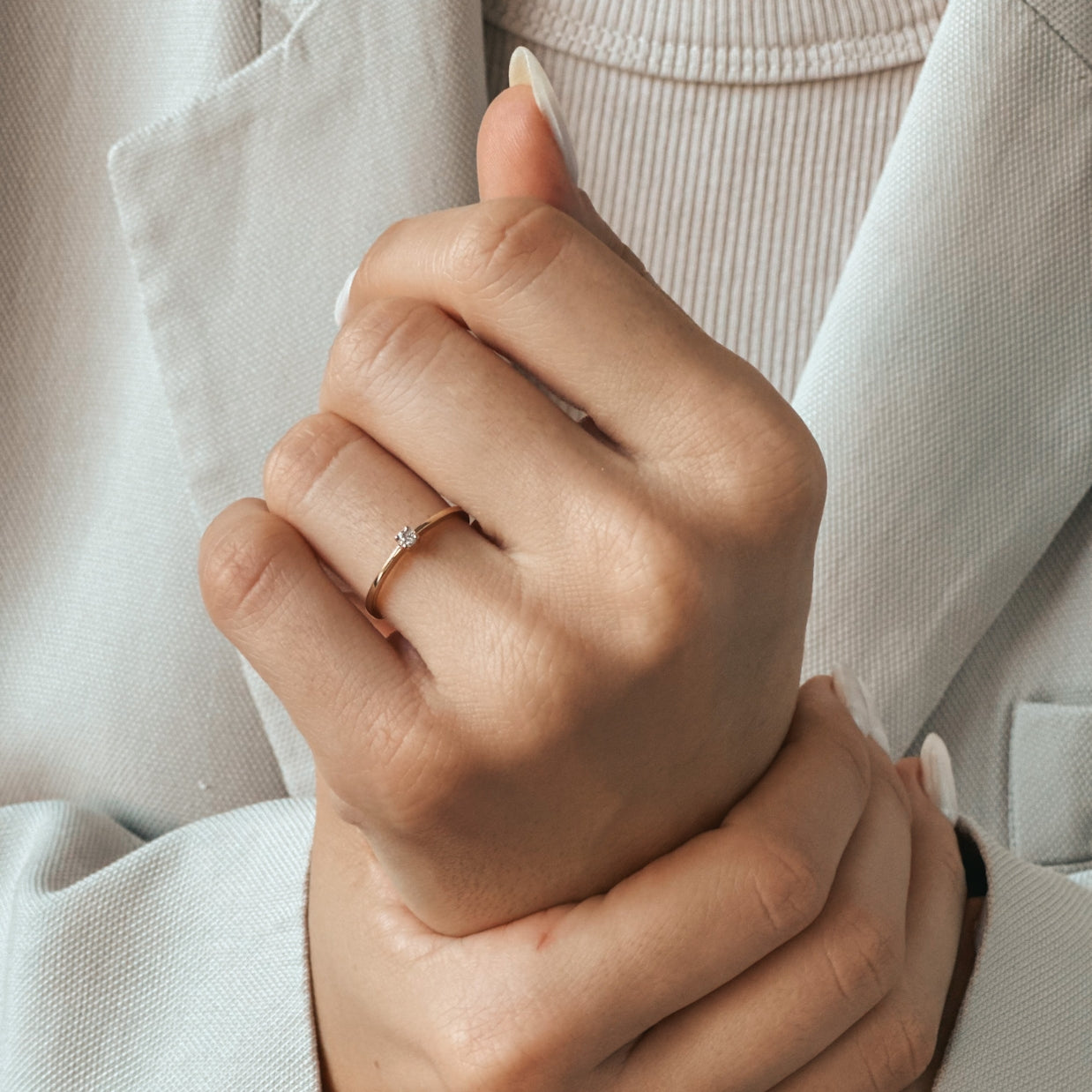 Inel din aur Timeless - Diamant 0.05 CT - Indira