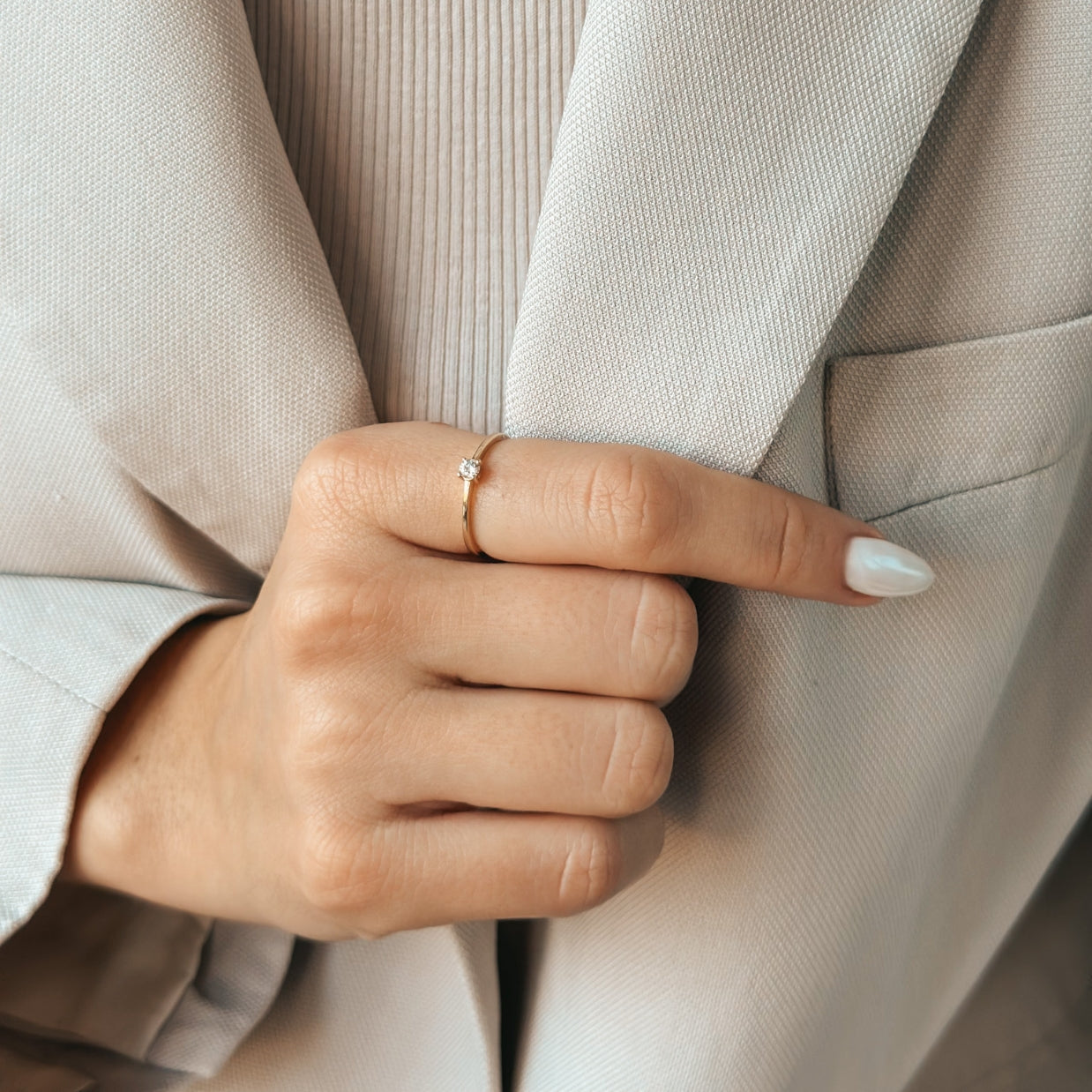 Bague en or Timeless - Diamant 0.1 CT - Indira