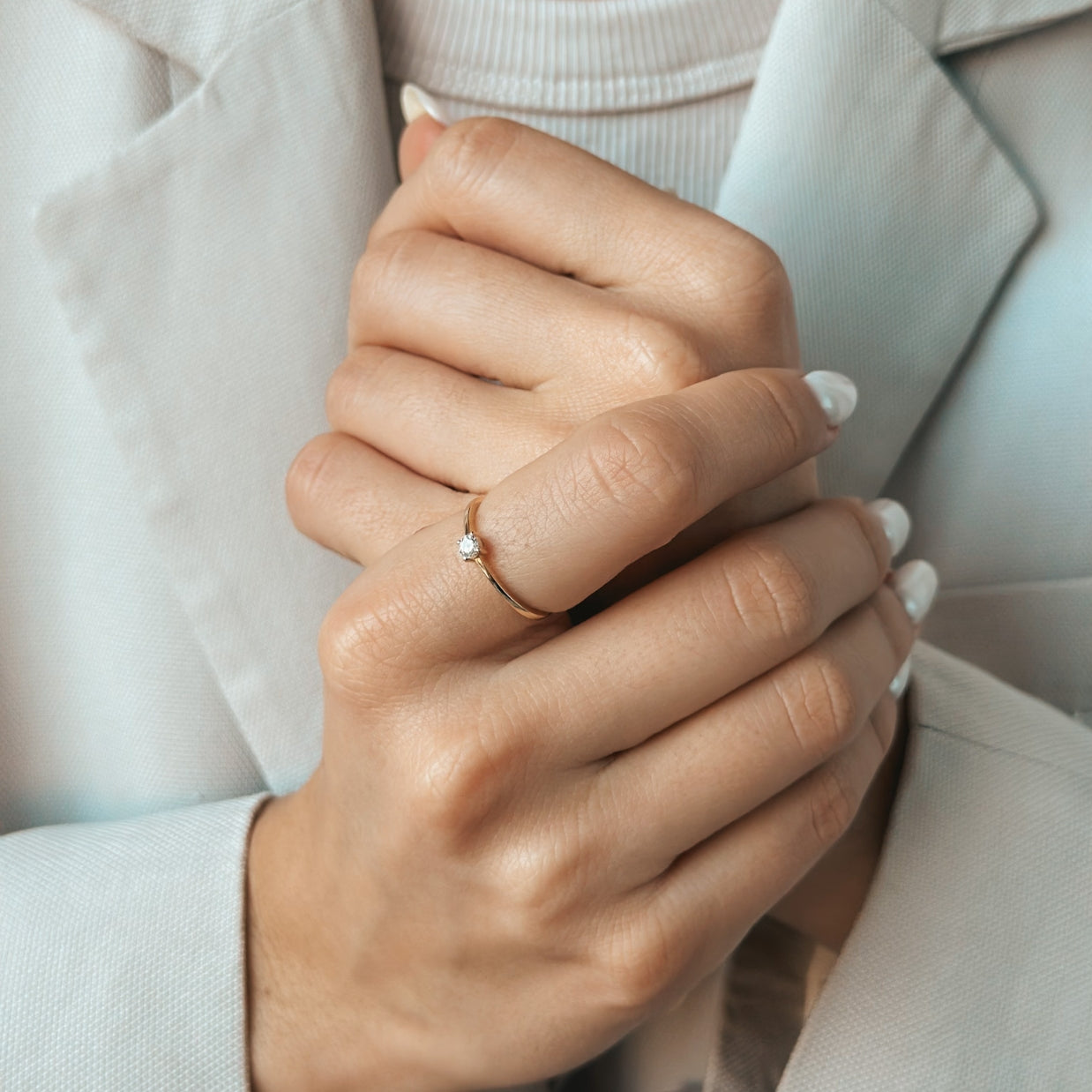 Bague en or Timeless - Diamant 0,1 CT - Indira