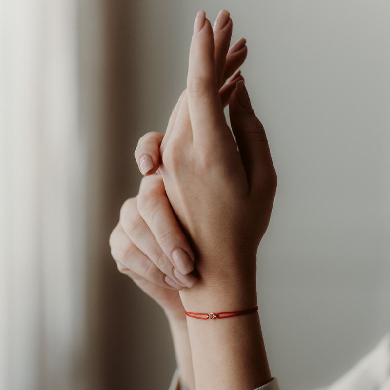 Bracelet cordon en argent Birthstone d'or août - Péridot - Indira