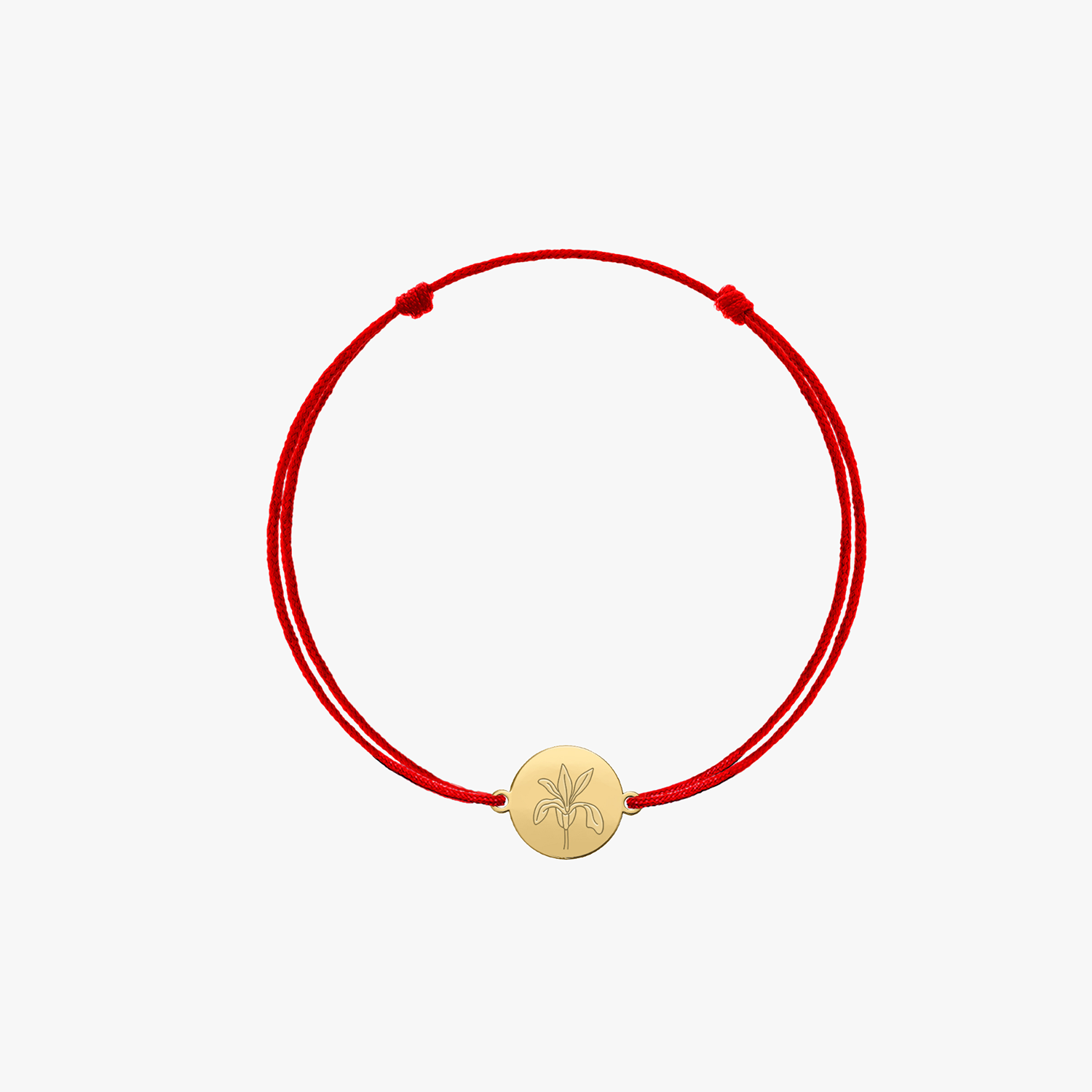 Bracelet en cordon pour enfants en or Birth Flower - Février Iris - Indira