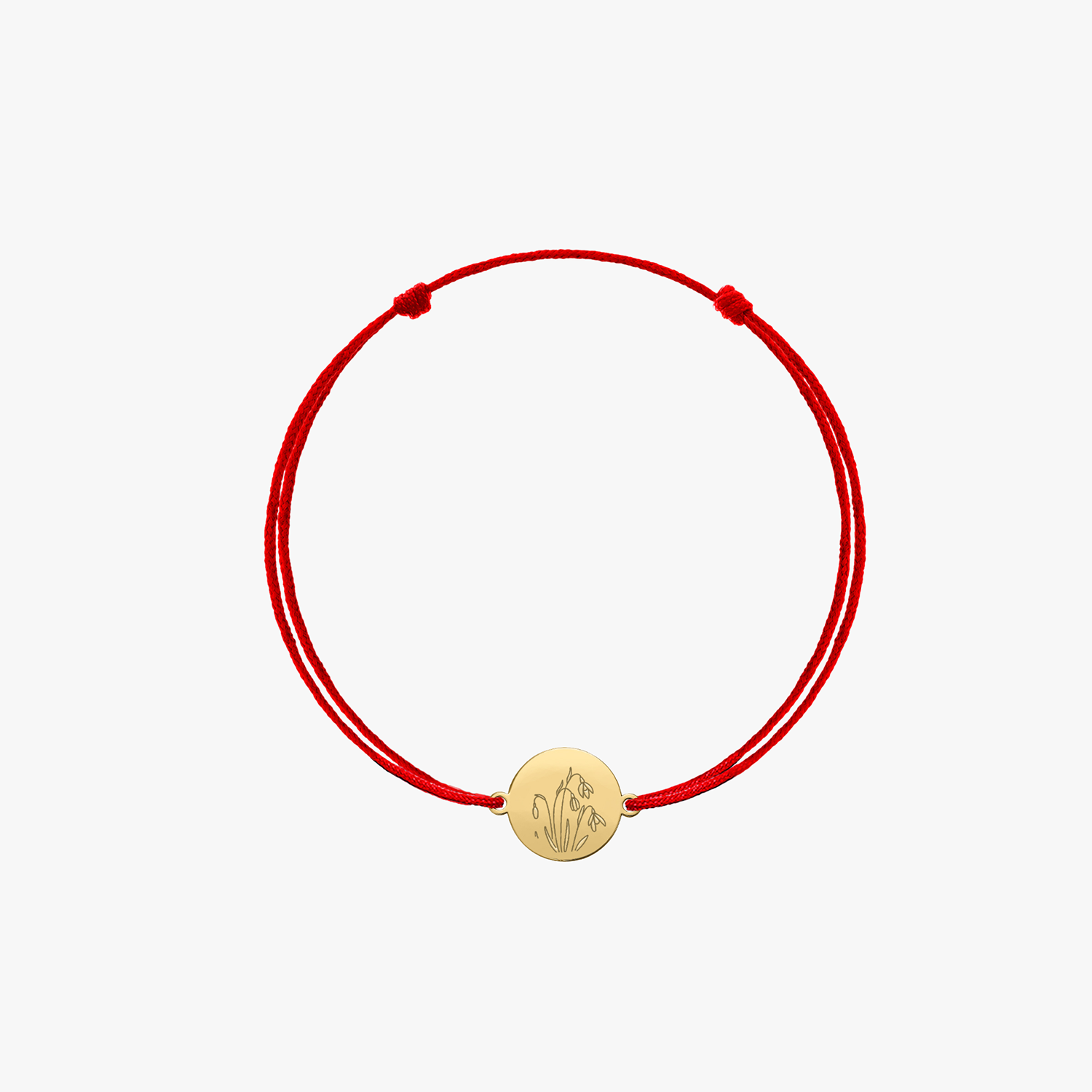 Bracelet cordon pour enfants en or Birth Flower - Janvier Perce-neige - Indira