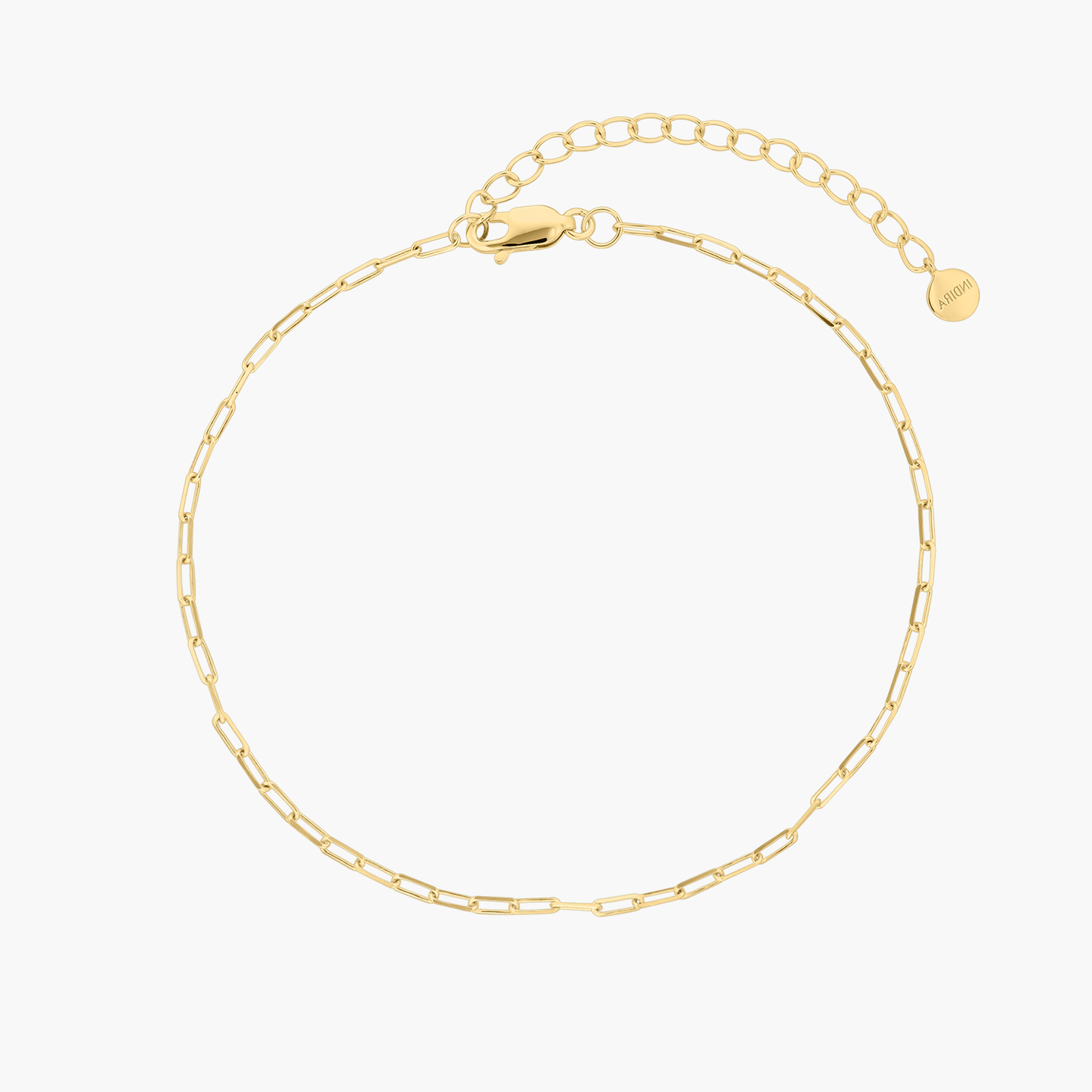 Chaîne de cheville en argent Golden Paperclip - Indira