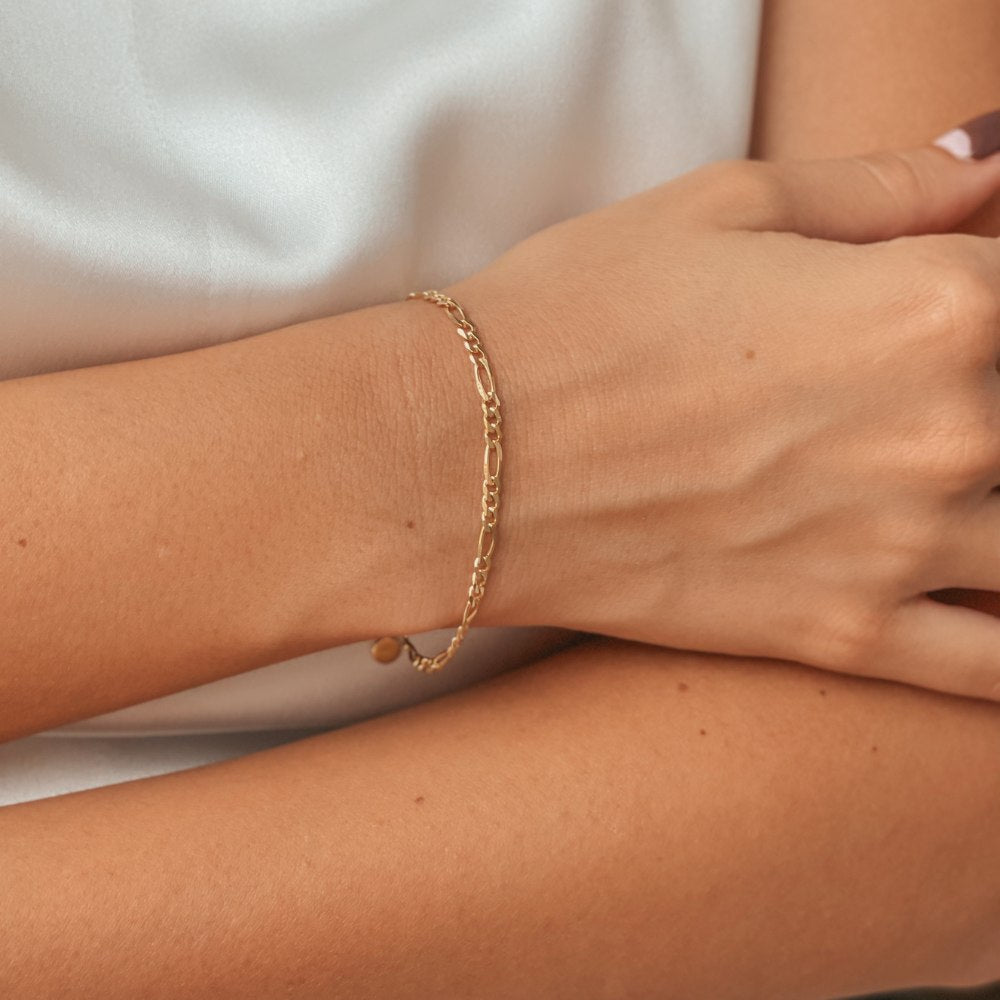 Bracelet en argent Golden Figaro - Indira