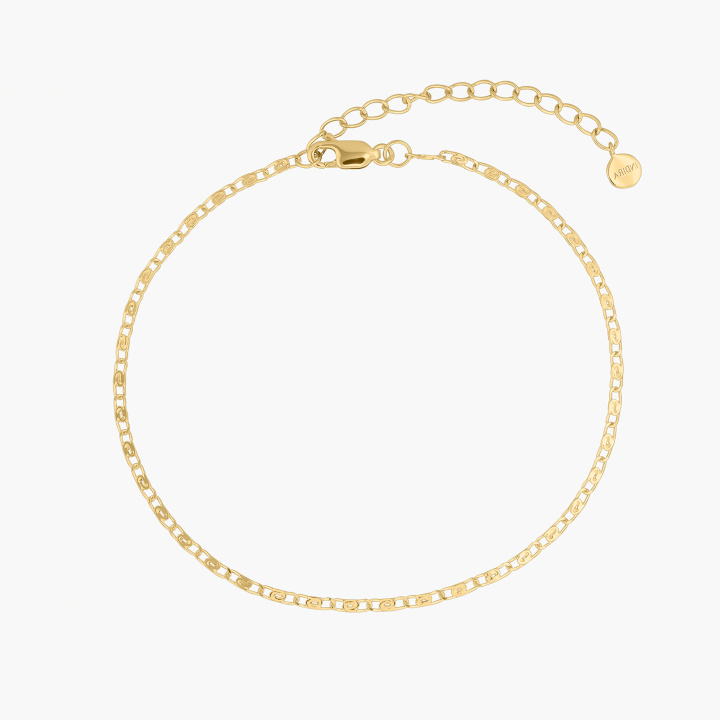 Chaîne de cheville en argent Golden Anchor - Indira