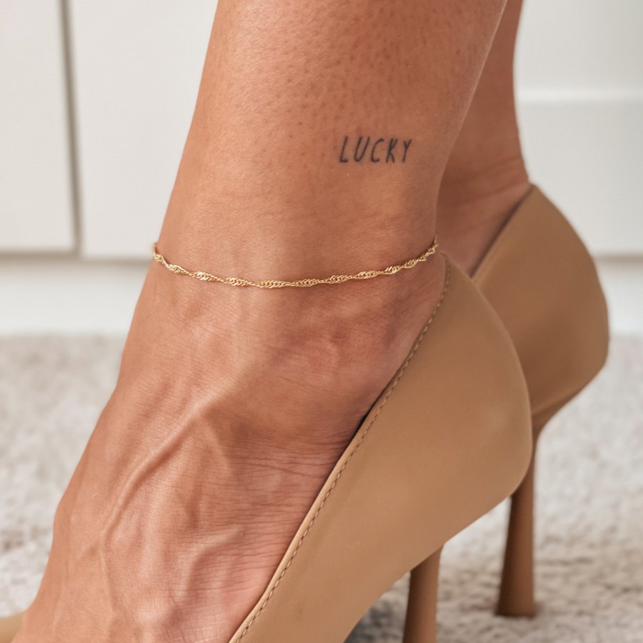 Brățara de picior din argint Golden Singapore - Indira