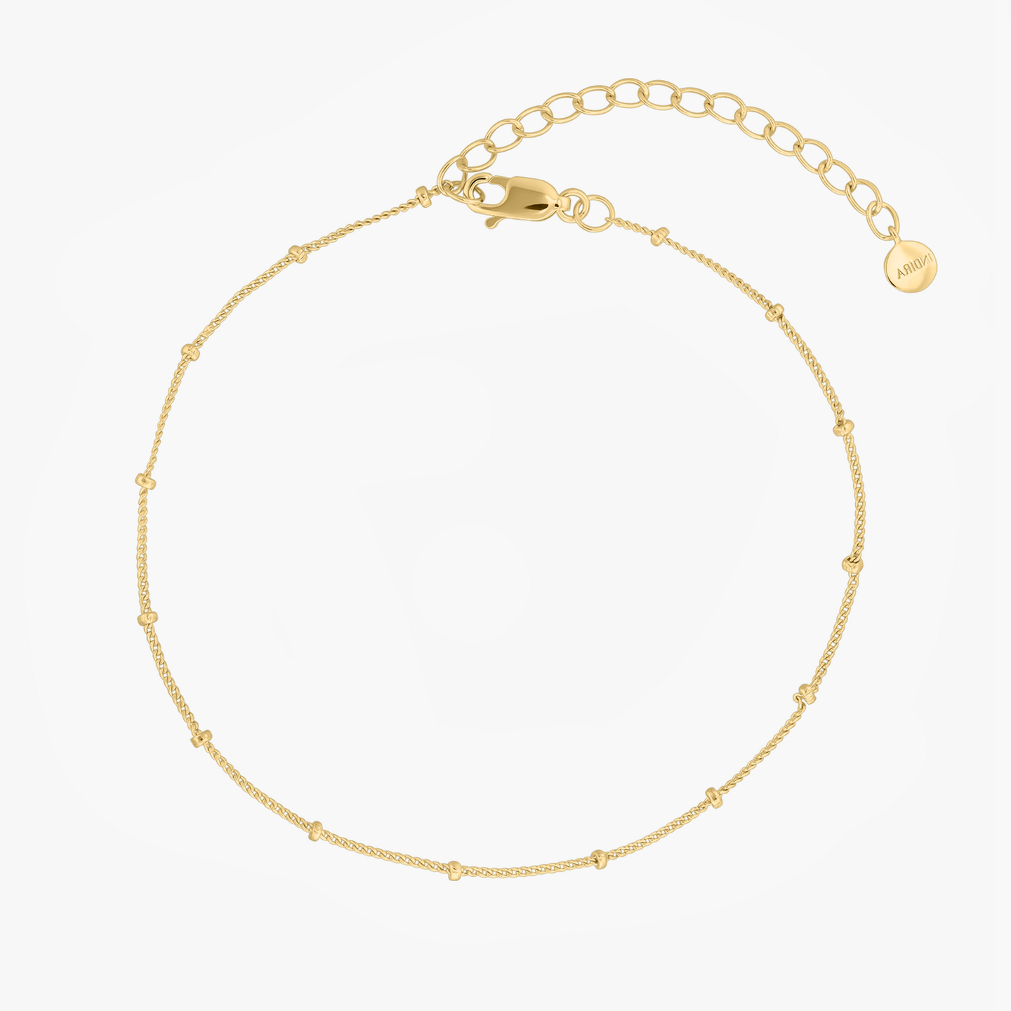 Chaîne de cheville en argent perlé doré - Indira