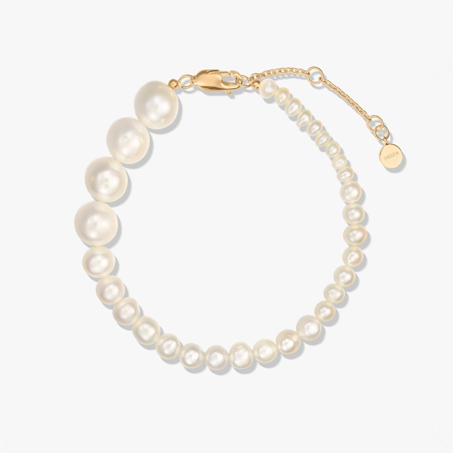 Bracelet Argenté Crescendo Doré - Perles Naturelles