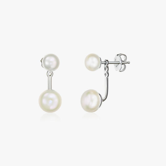 Boucles d'Oreilles Duo Argent - Perles Naturelles