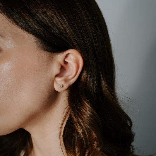 Boucles d'oreilles en argent Birthstone - Quartz Rose - Indira