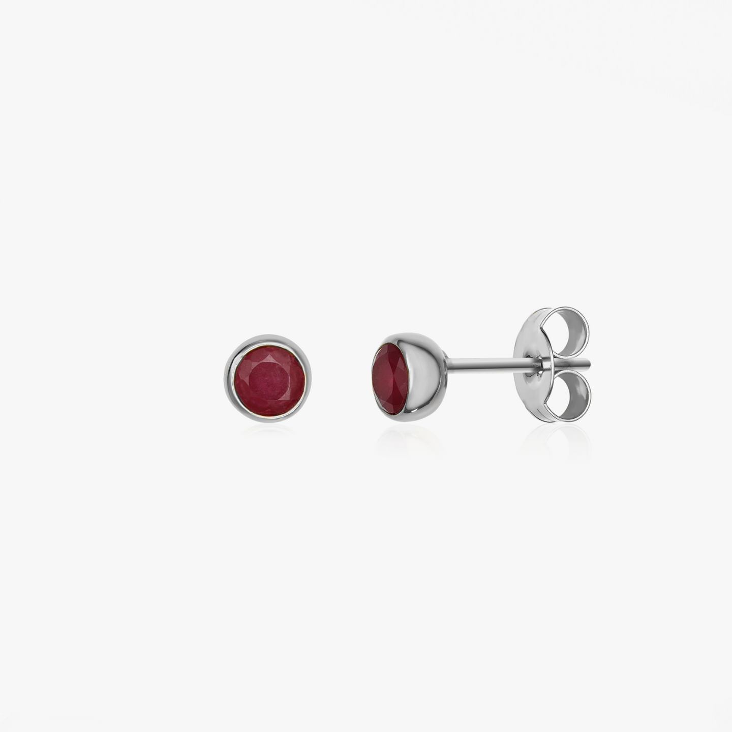 Boucles d'oreilles en argent Birthstone Juillet - Rubis - Indira