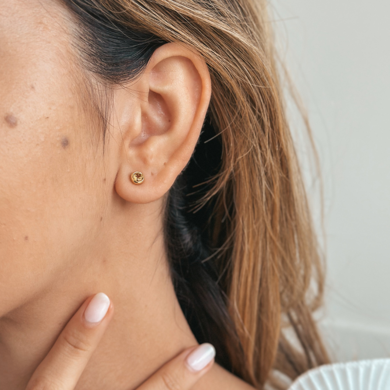 Boucles d'oreilles en argent Birthstone Golden November - Citrine - Indira