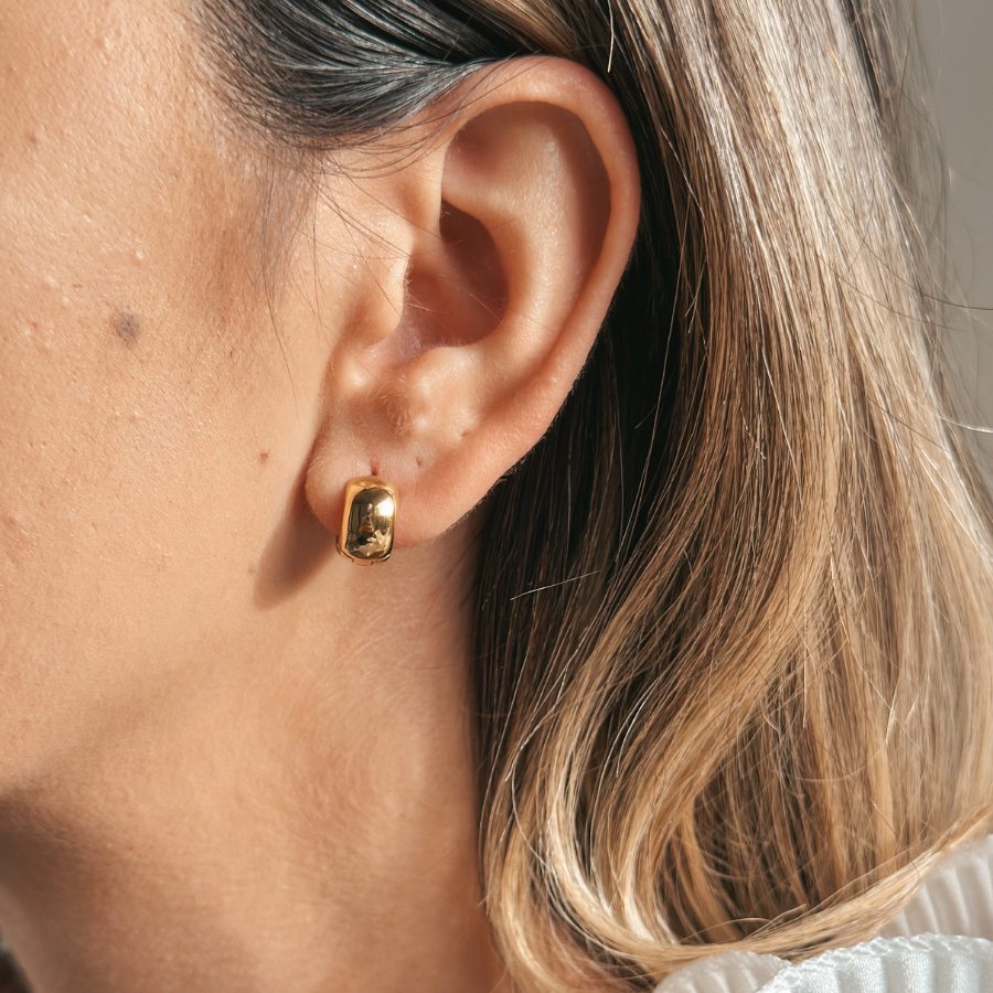 Boucles d'oreilles en argent Golden Bold Mini Hoops - Indira