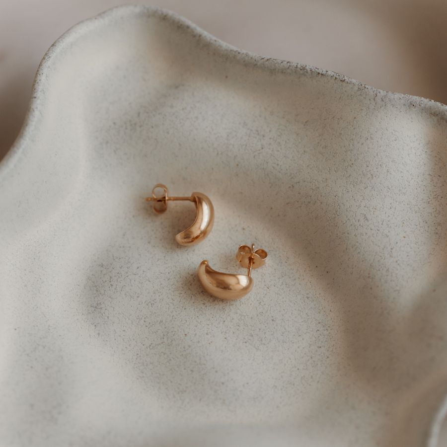 Boucles d'oreilles en argent Golden Half Dome - Indira