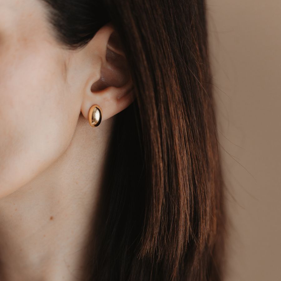 Boucles d'oreilles en argent Golden Half Dome - Indira