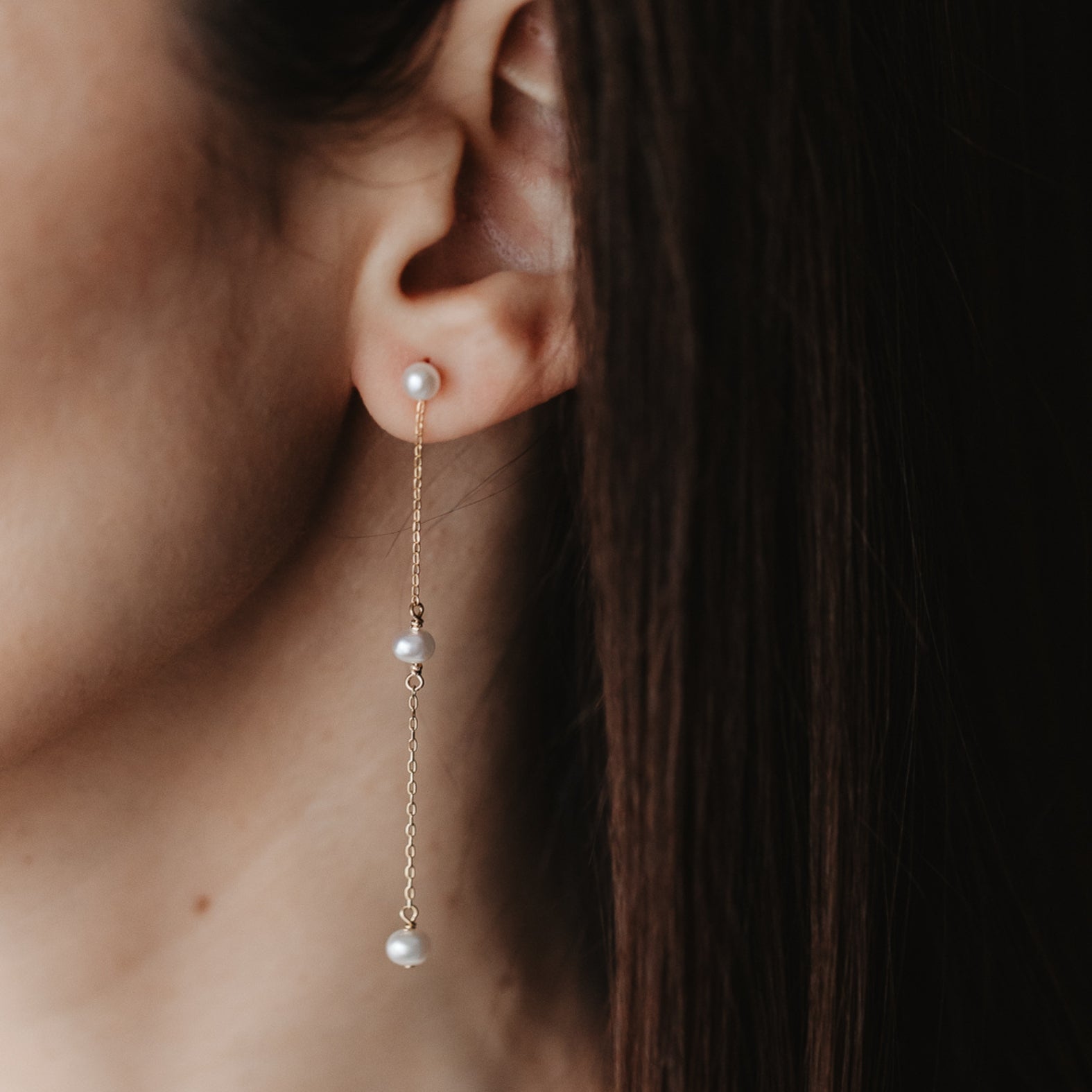 Boucles d'oreilles en argent Golden Leilani - Perles Naturelles - Indira