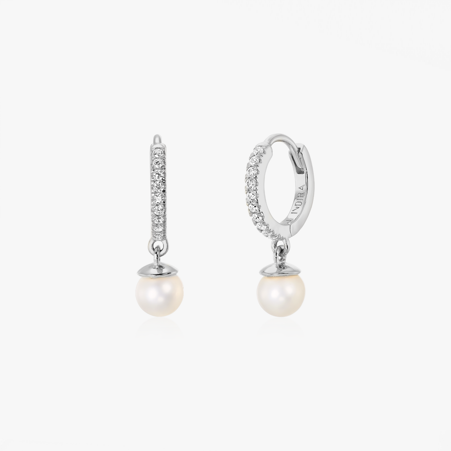 Boucles d'oreilles en argent Kalya - Perles naturelles, Zirconium - Indira