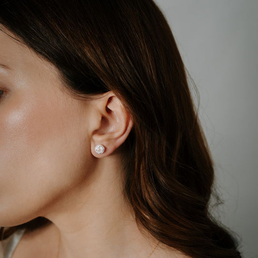 Boucles d'oreilles en argent Keira - Quartz Rose - Indira