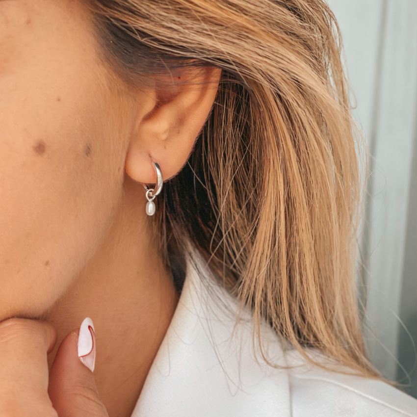 Boucles d'oreilles en argent Little Drop - Perles Naturelles - Indira