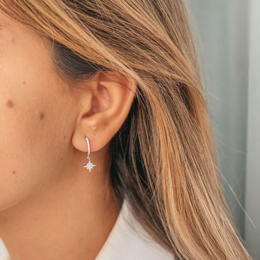 Boucles d'oreilles en argent North Star - Zirconium - Indira