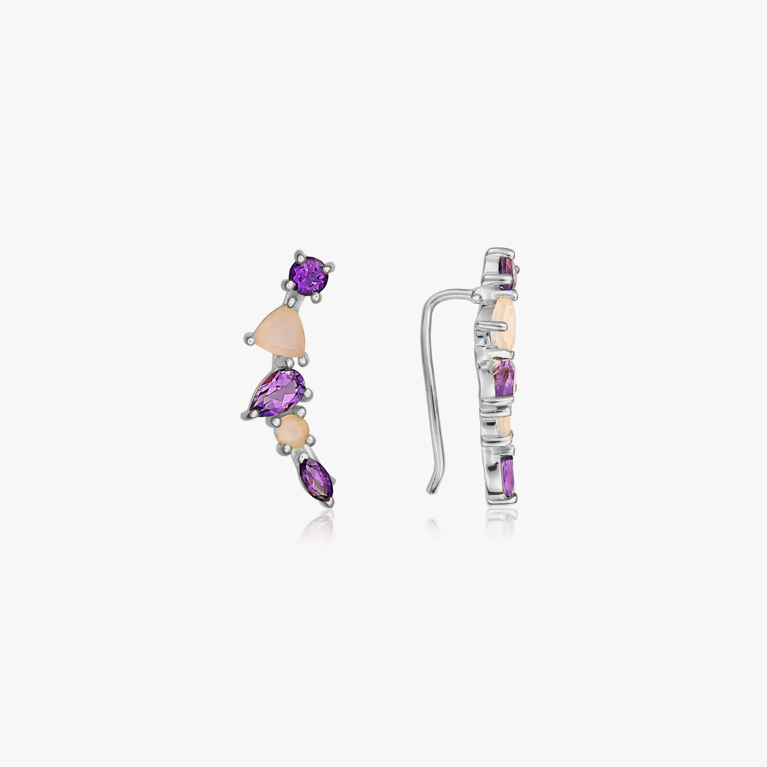Cercei din argint Valery - Ametist, Calcedonia - Indira