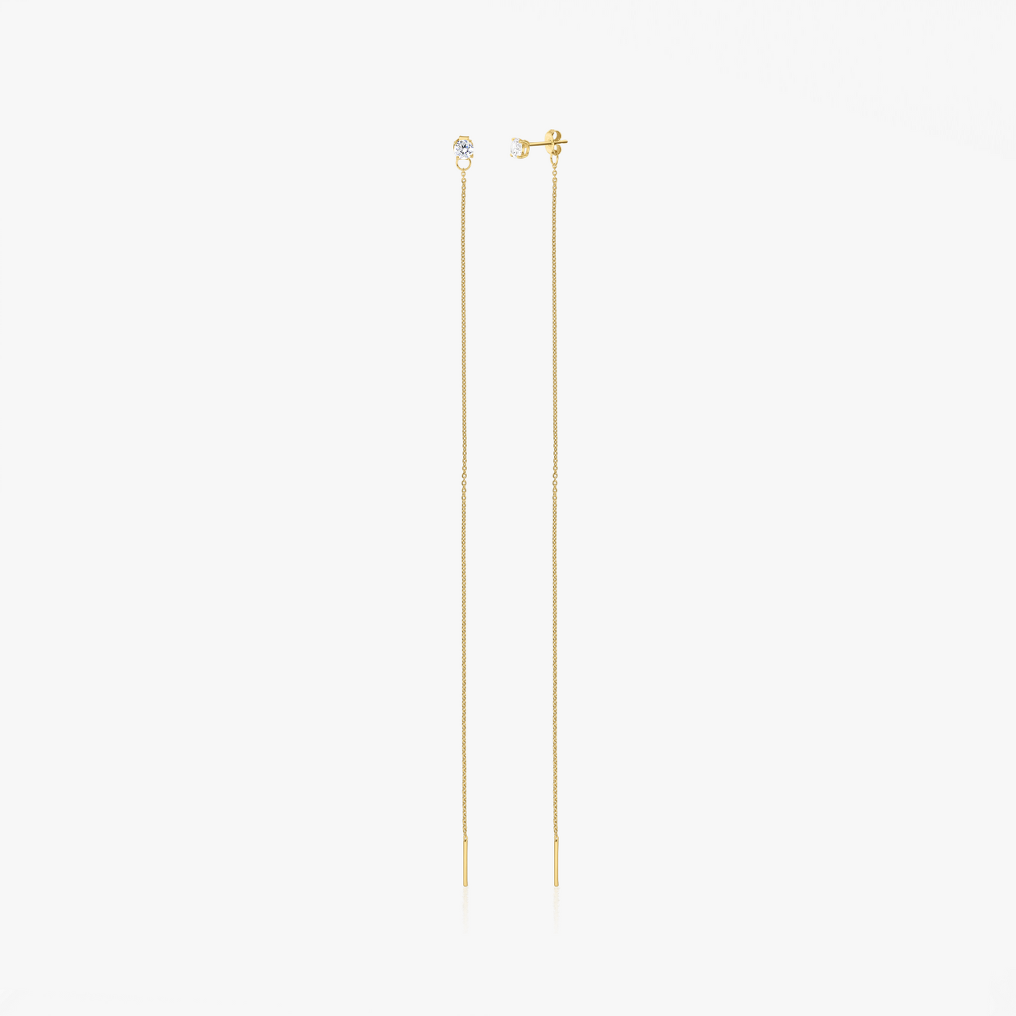 Boucles d'oreilles en argent plaqué or avec Cubic Zirconia Blanc Sadie - Indira