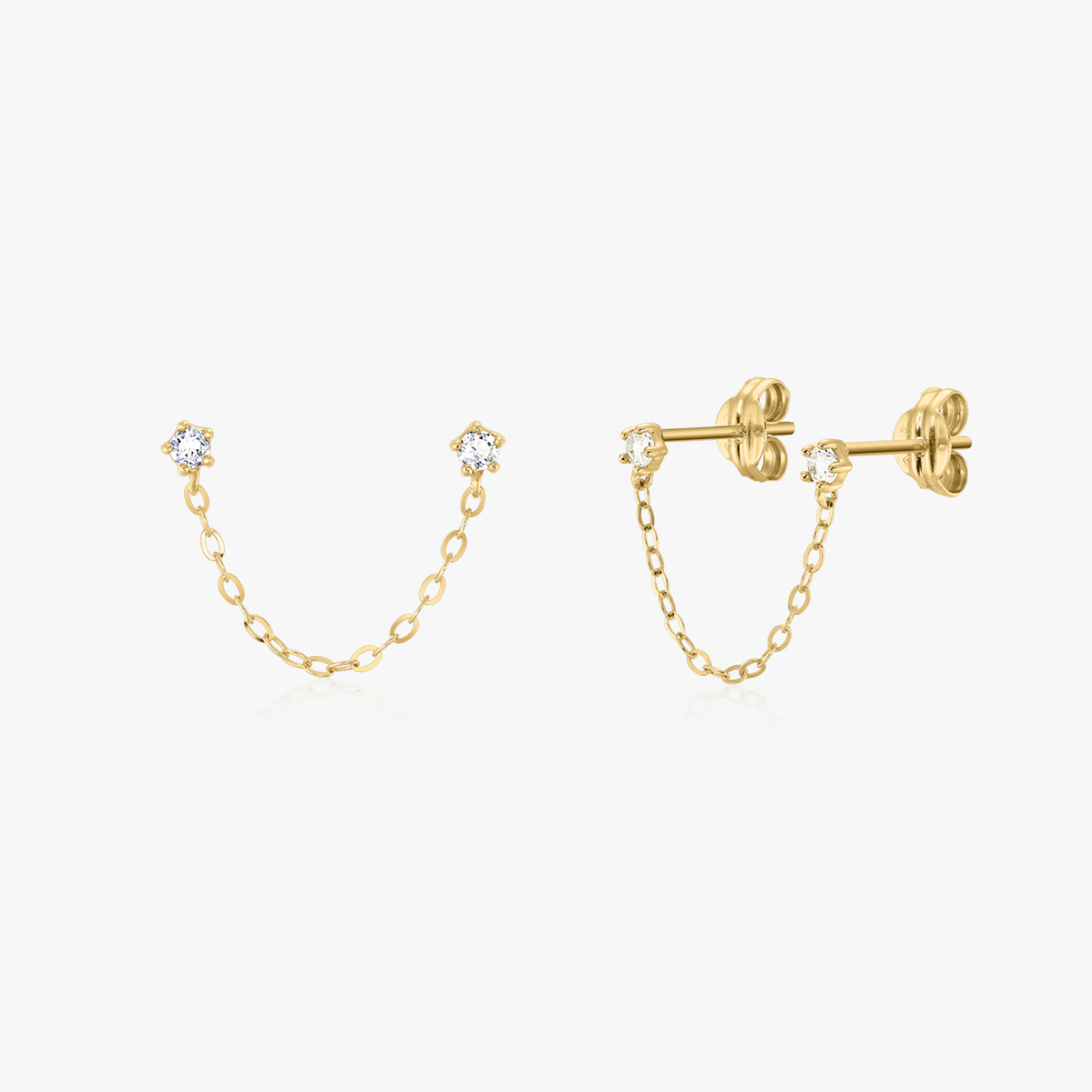 Boucles d'oreilles en or Chained Stones - Indira