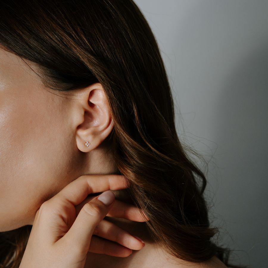 Boucles d'oreilles en or Edelweiss - Zirconium - Indira