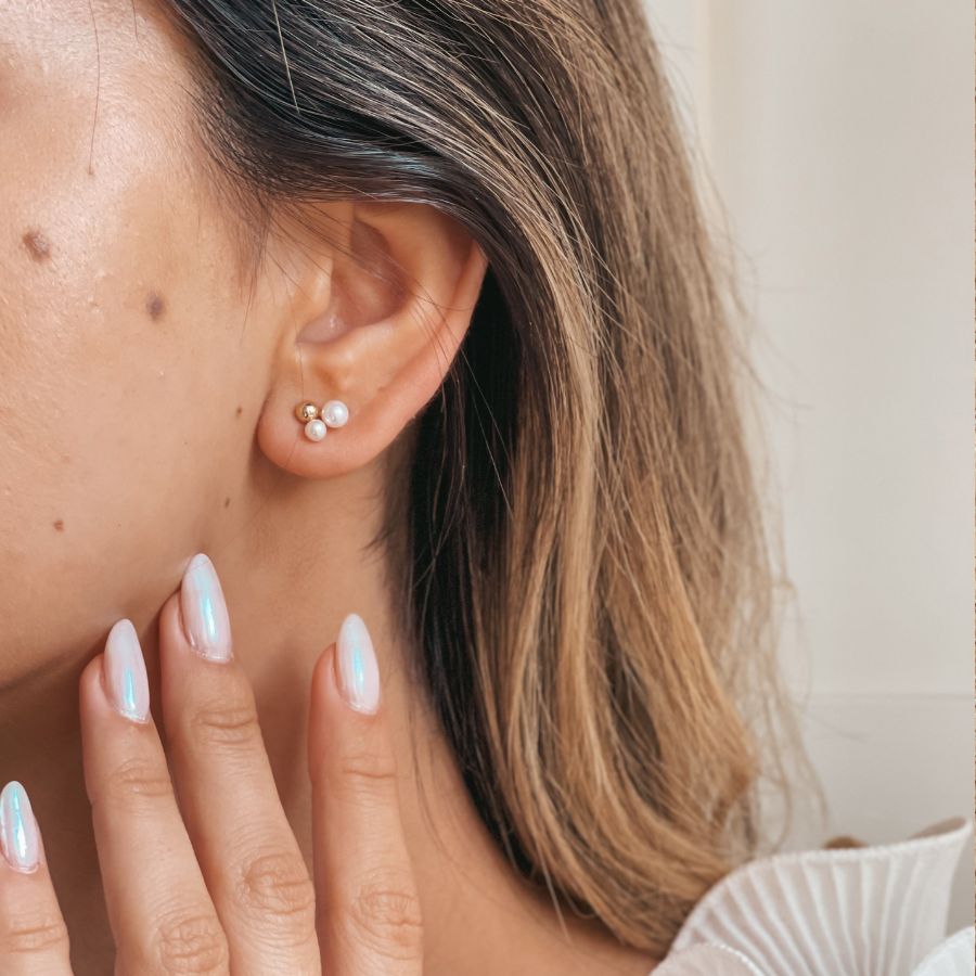 Boucles d'oreilles en or Lora - Perles Naturelles - Indira
