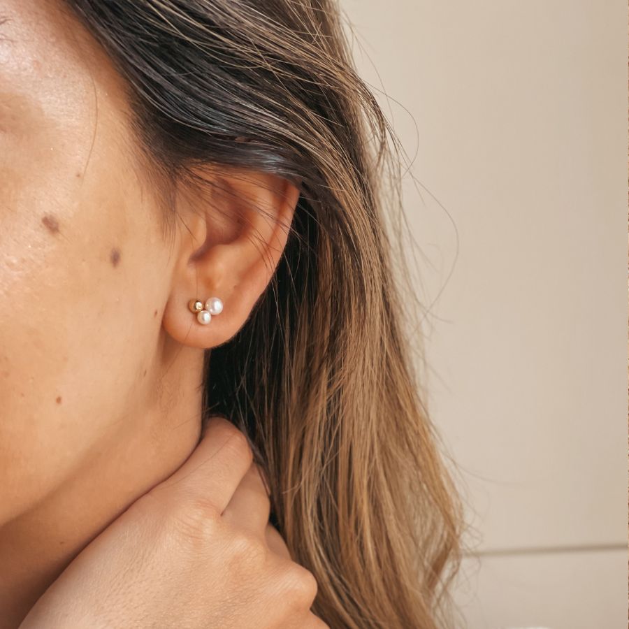 Boucles d'oreilles en or Lora - Perles Naturelles - Indira