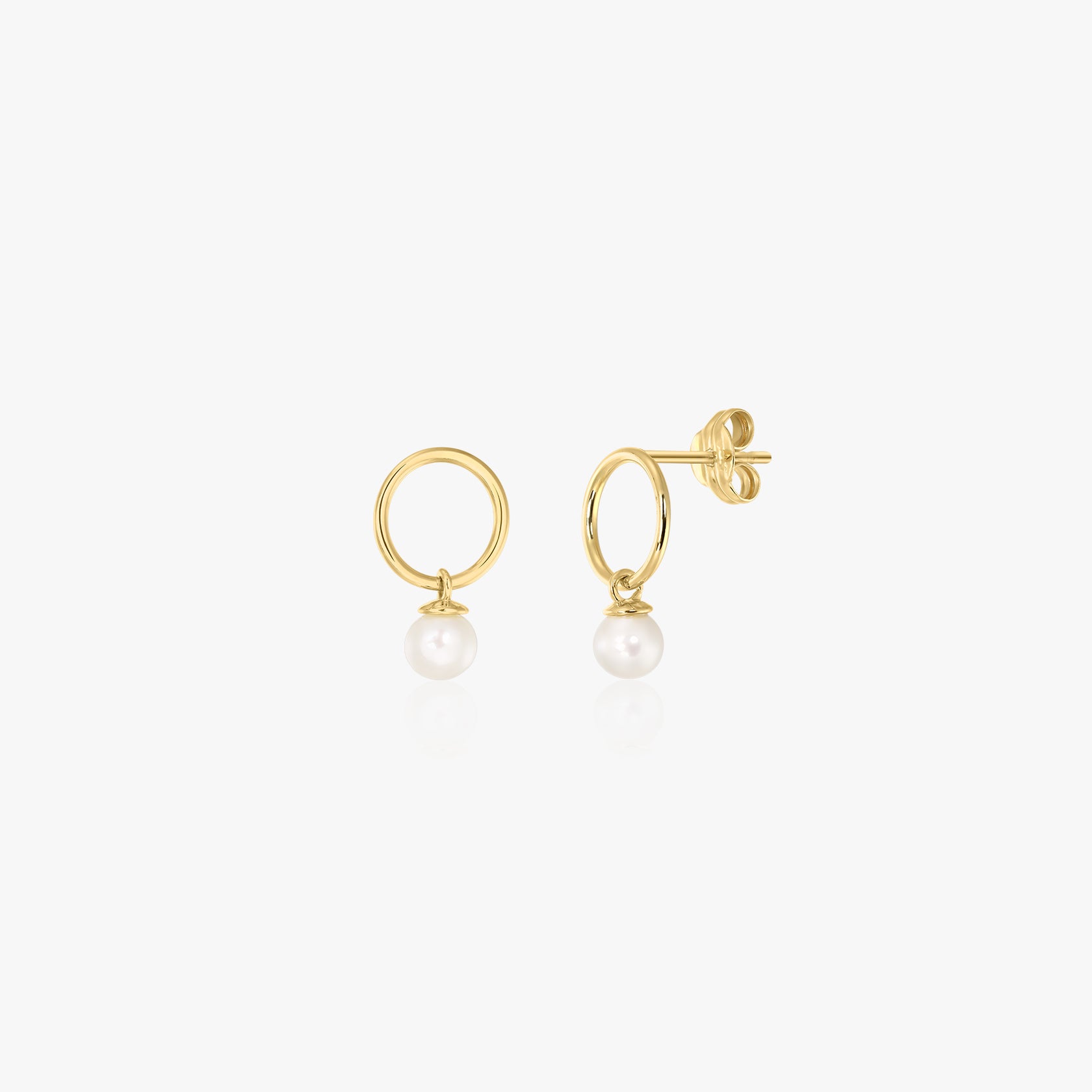 Boucles d'oreilles Mini Studs en or - Perles naturelles - Indira