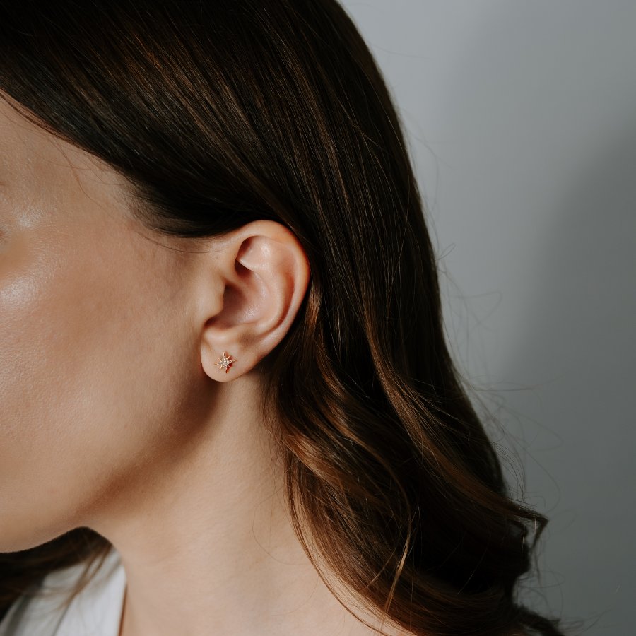 Boucles d'oreilles en or Morningstar - Zircon - Indira