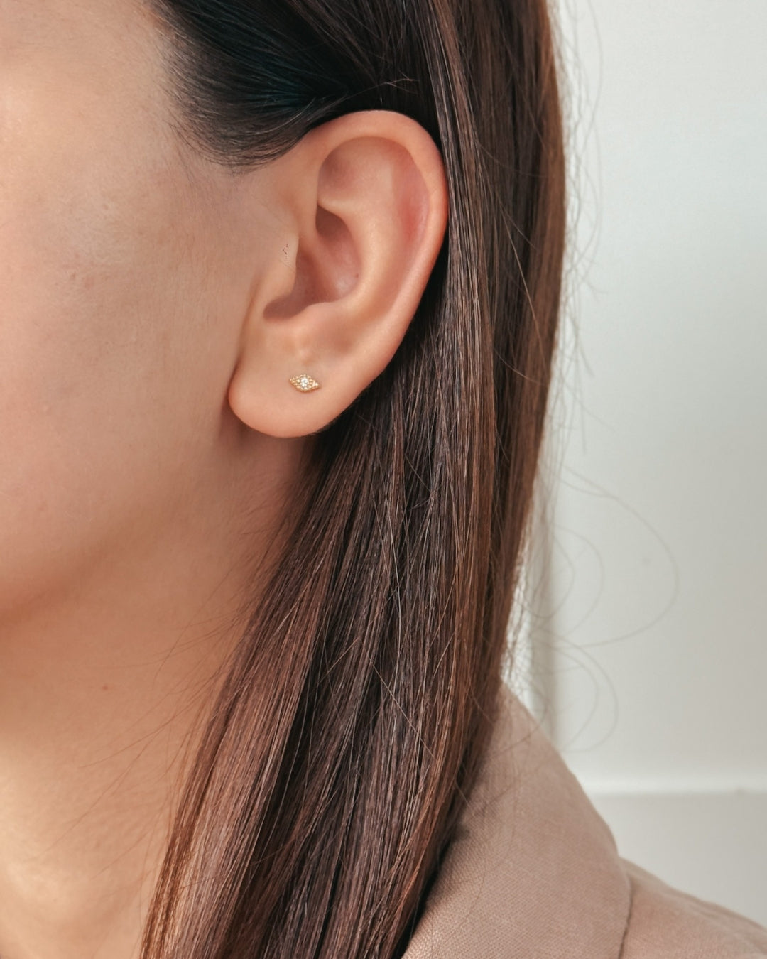 Piercing labret en or jaune Gold Eye - Zircon - Indira