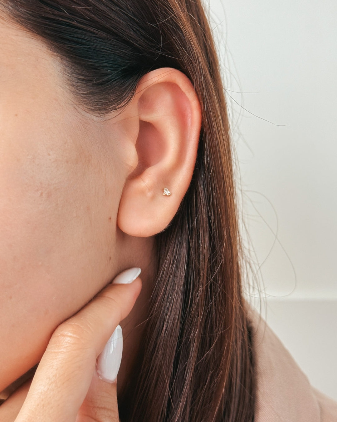 Piercing labret en or jaune Shine - Zirconium - Indira