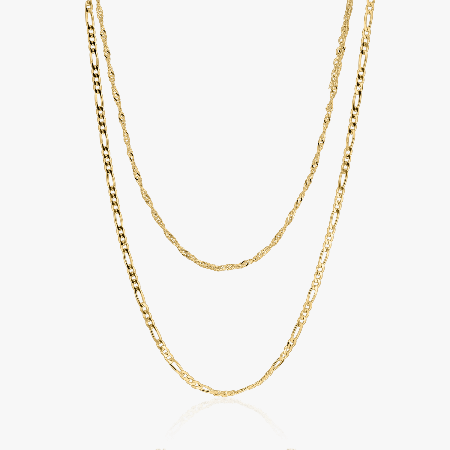 Collier en argent Golden Double Chain - Indira