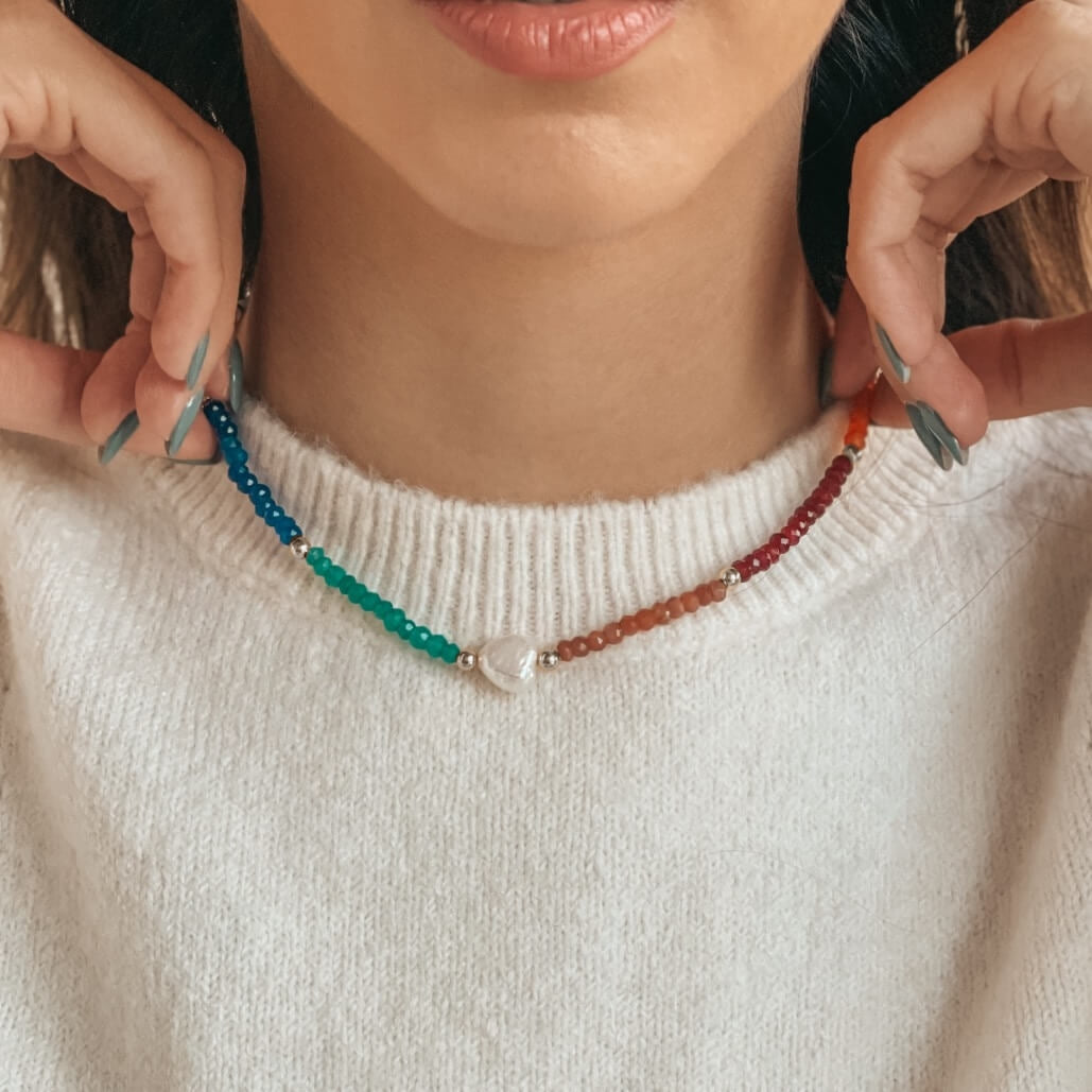 Collier en argent Freya - Pierres semi-précieuses - Indira