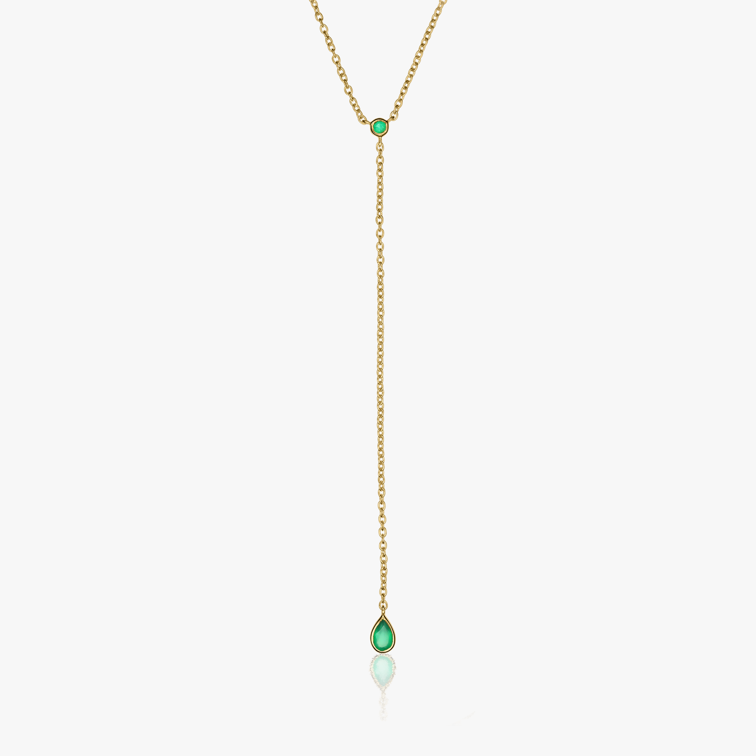 Collier en argent Golden Lariat - Onyx Vert - Indira