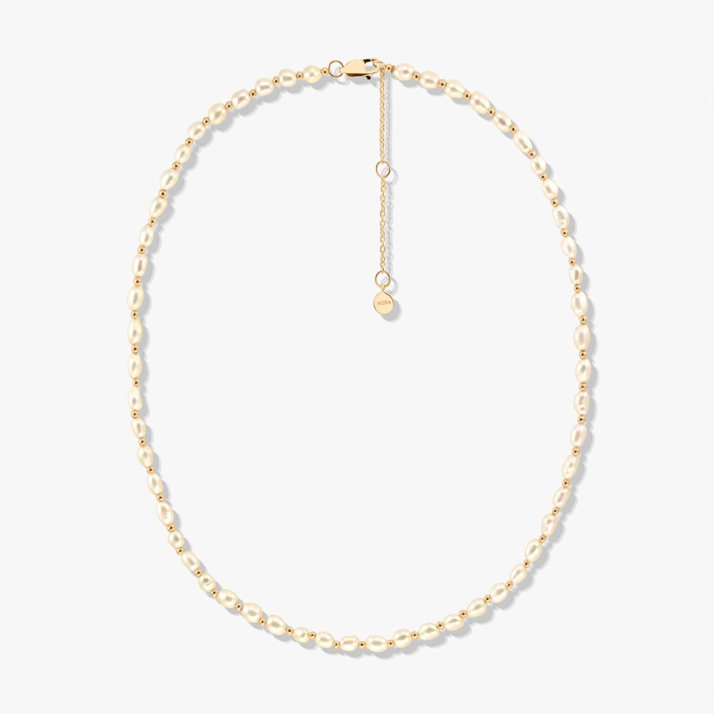 Collier Chérie Argent Doré Mini - Perles Naturelles