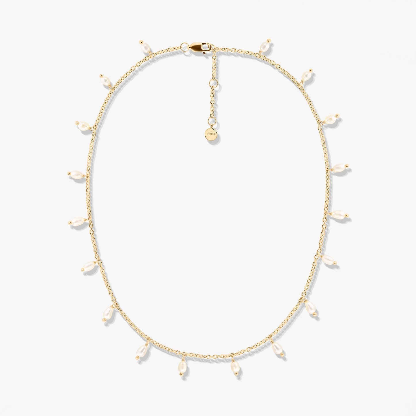 Collier Argent avec Perles Dorées - Perles Naturelles