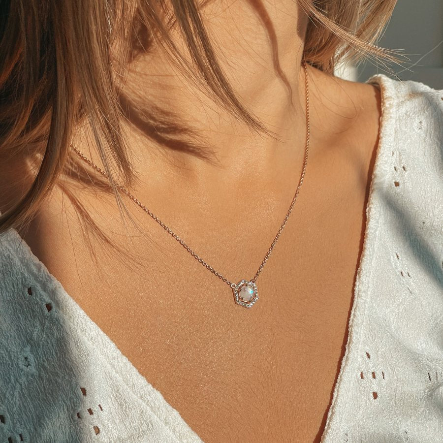 Collier en argent Lucy - Pierre de Lune - Indira