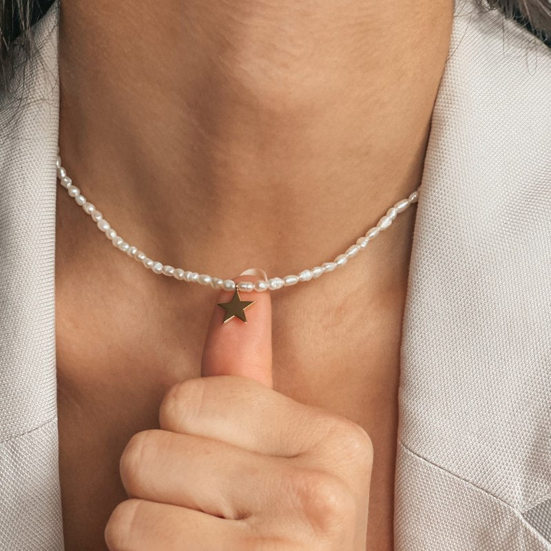 Collier en argent Tiana Golden - Perles Naturelles - Indira