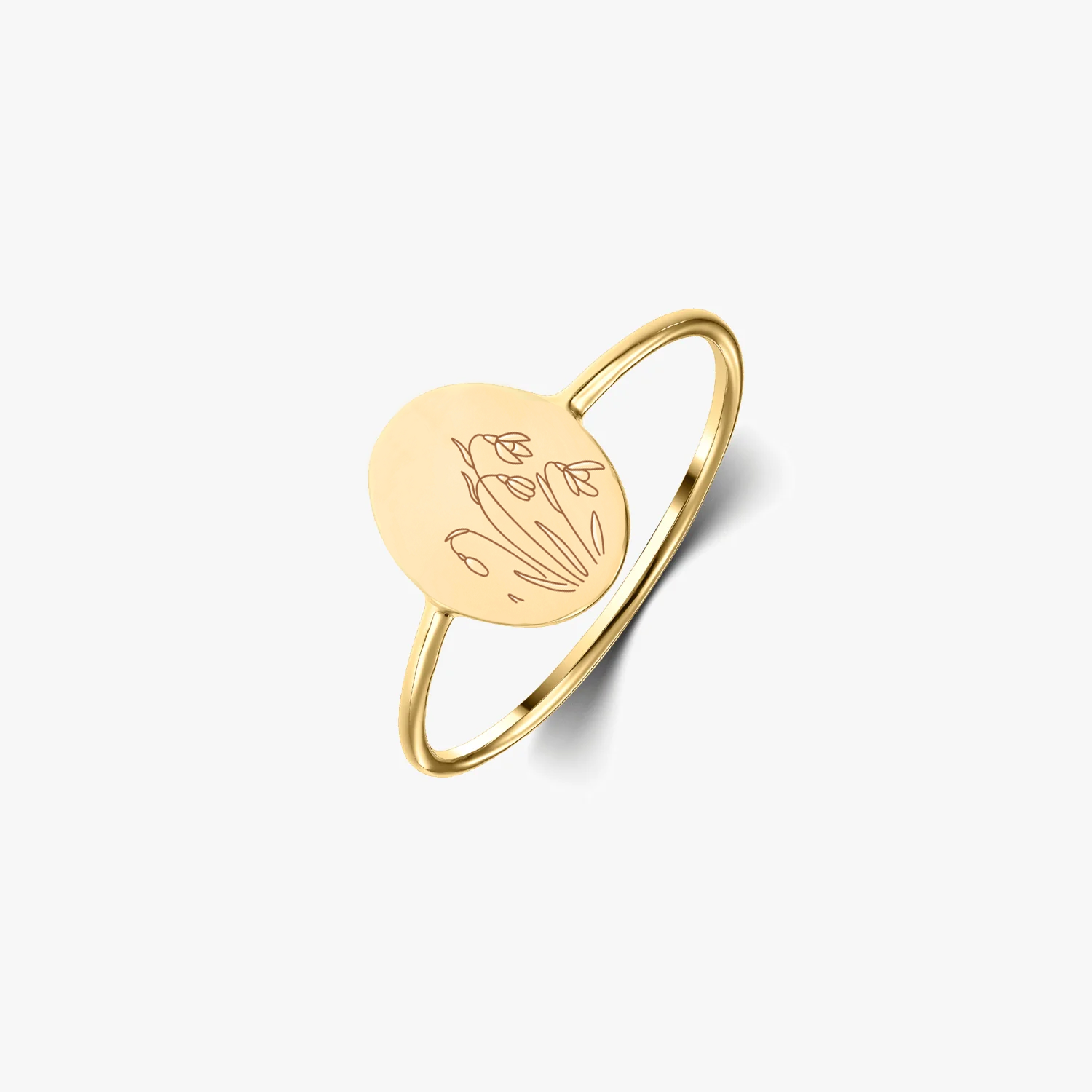 Bague en argent Birth Flower Golden - Janvier Perce-neige - Indira