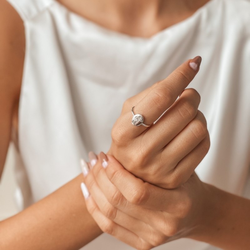 Bague en argent Fleur de naissance - Cosmos - Indira