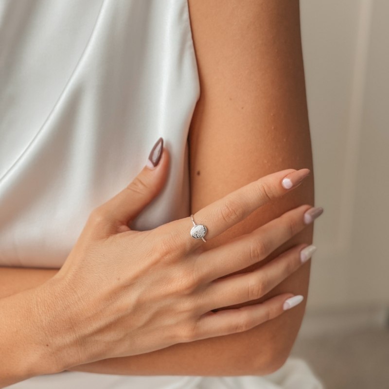 Bague en argent Fleur de Naissance - Novembre Chrysanthème - Indira