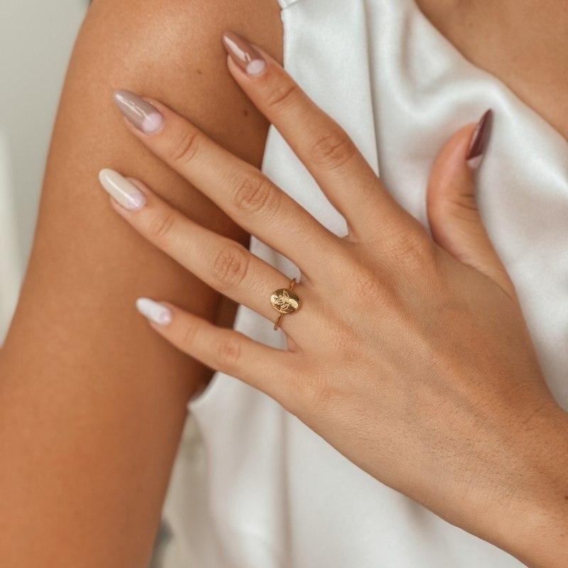Bague en argent Birth Flower Golden - Décembre Houx - Indira