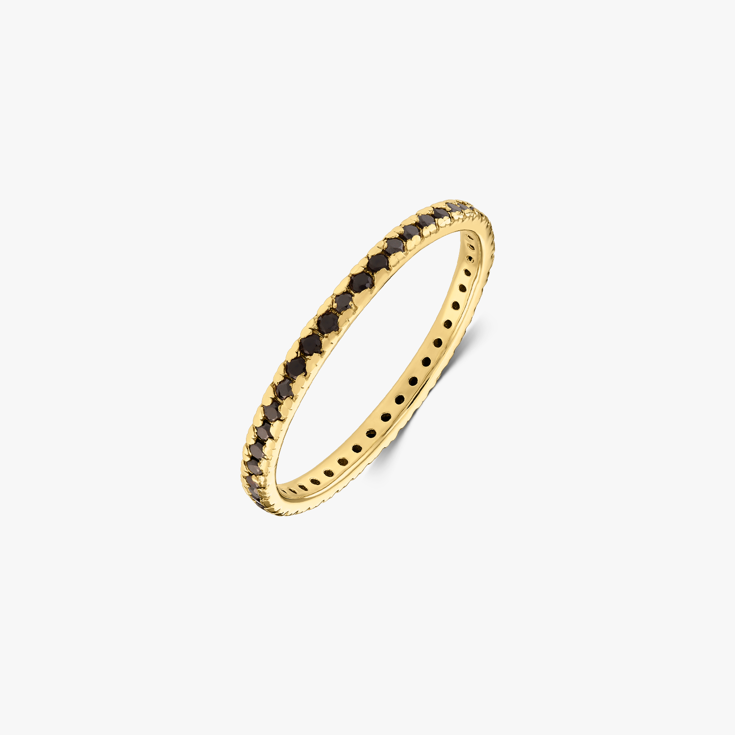 Bague en argent Golden Classic Eternity - Onyx Noir - Indira