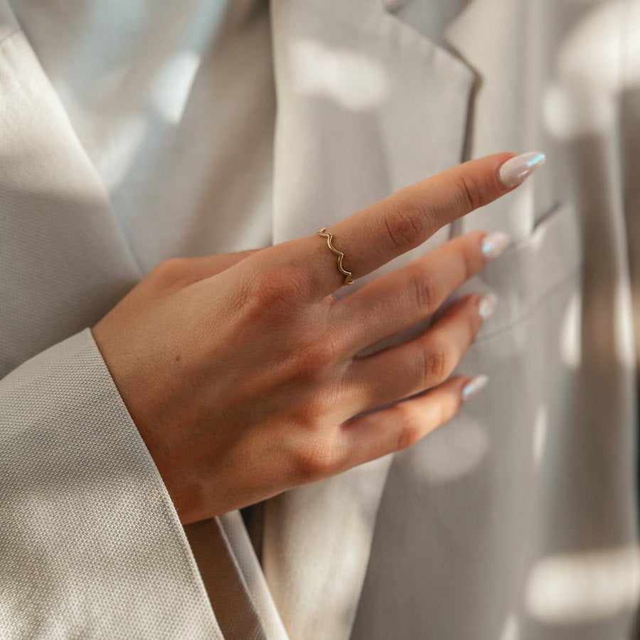 Bague en argent Golden Curl - Indira