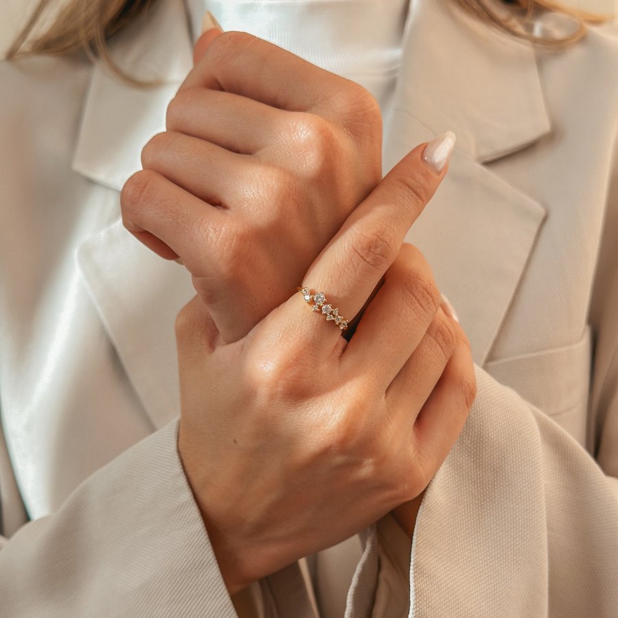 Bague en argent Golden Galaxy - Zirconium - Indira