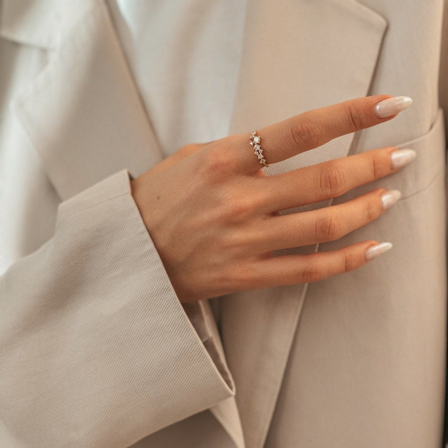 Bague en argent Golden Galaxy - Zirconium - Indira