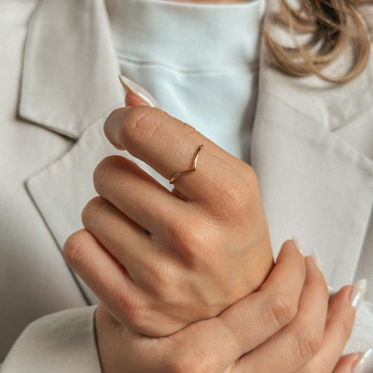 Inel din argint Golden Simple V - Indira